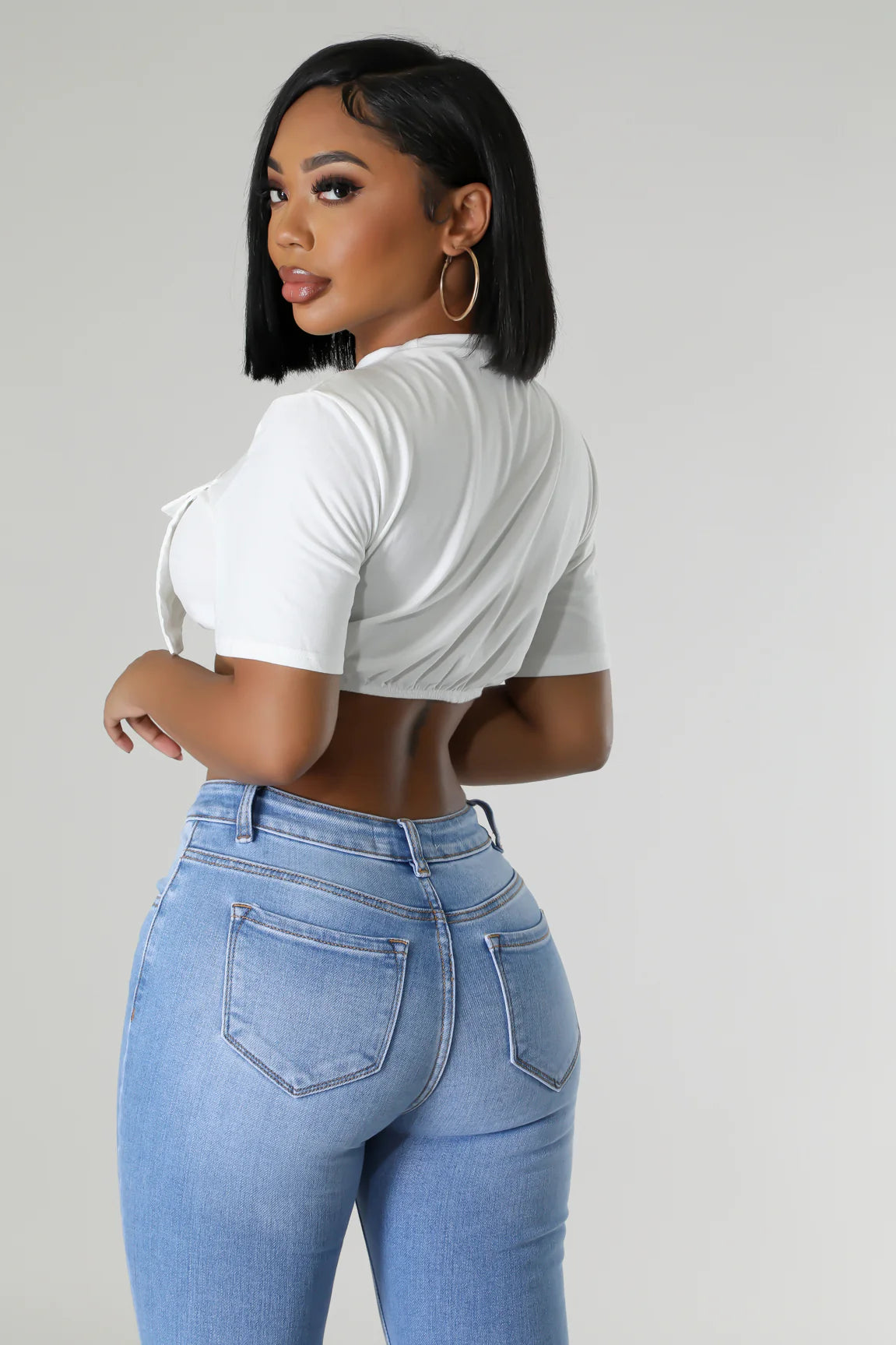 Main Character White Crop Top